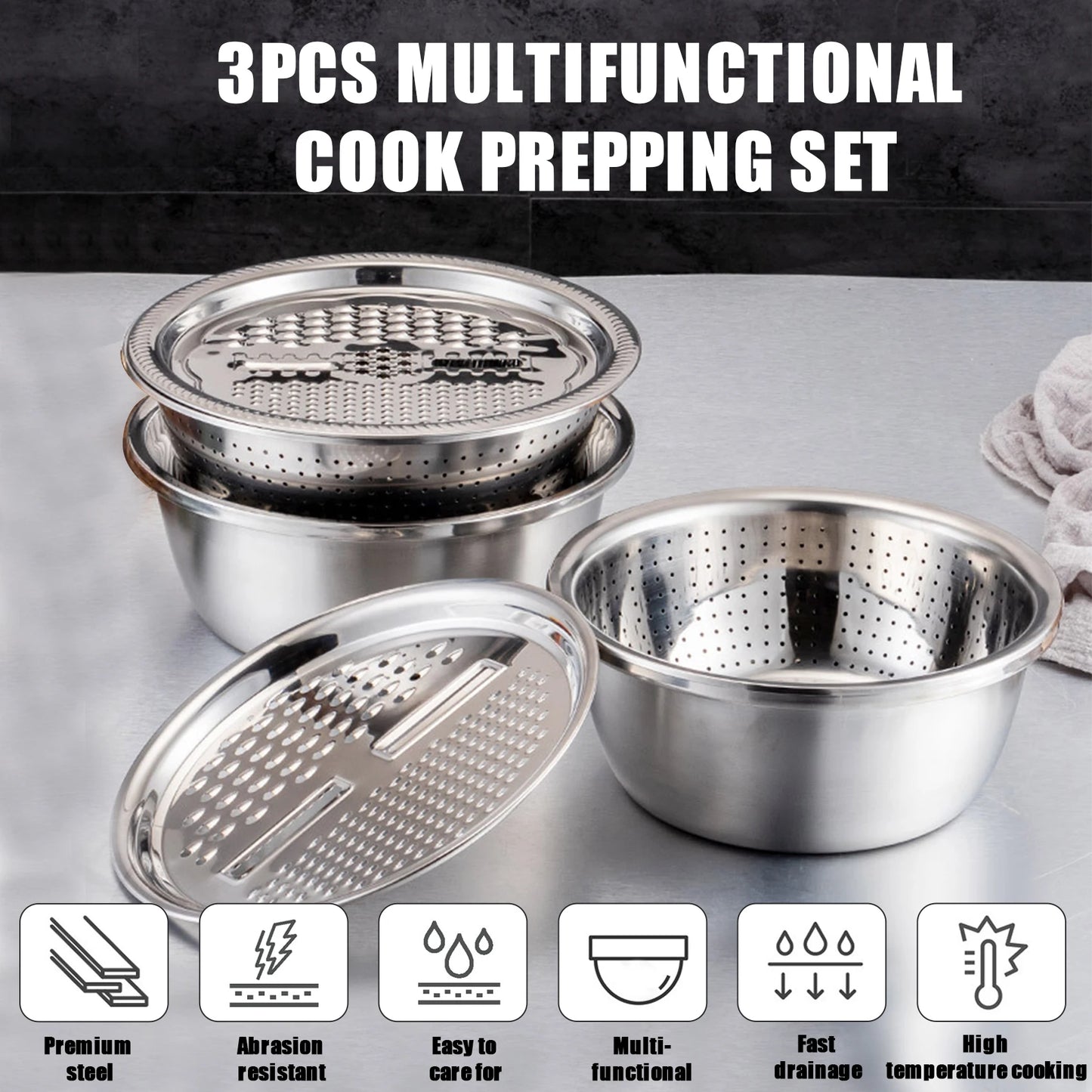 3 Pcs Multi-Functional Food Prepping Set