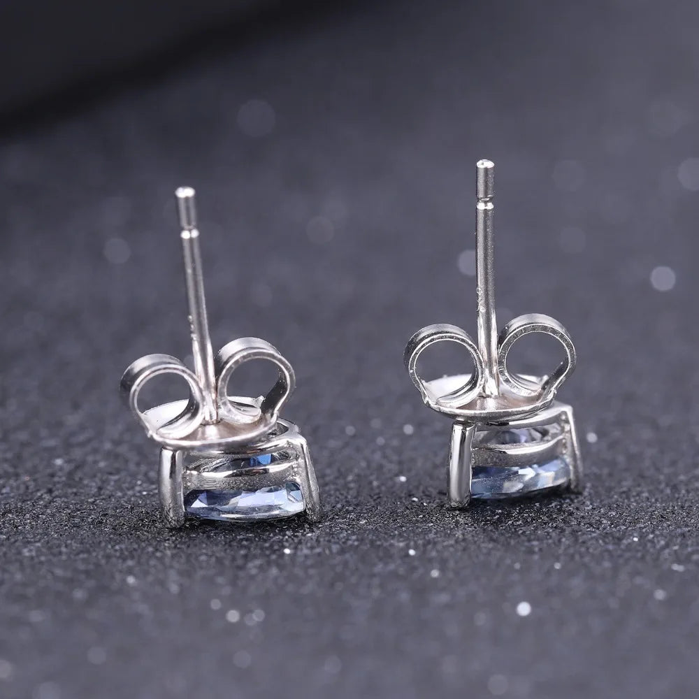 Blue Topaz Stud Earrings