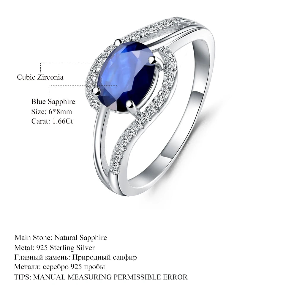 Classic Oval Natural Blue Sapphire Ring