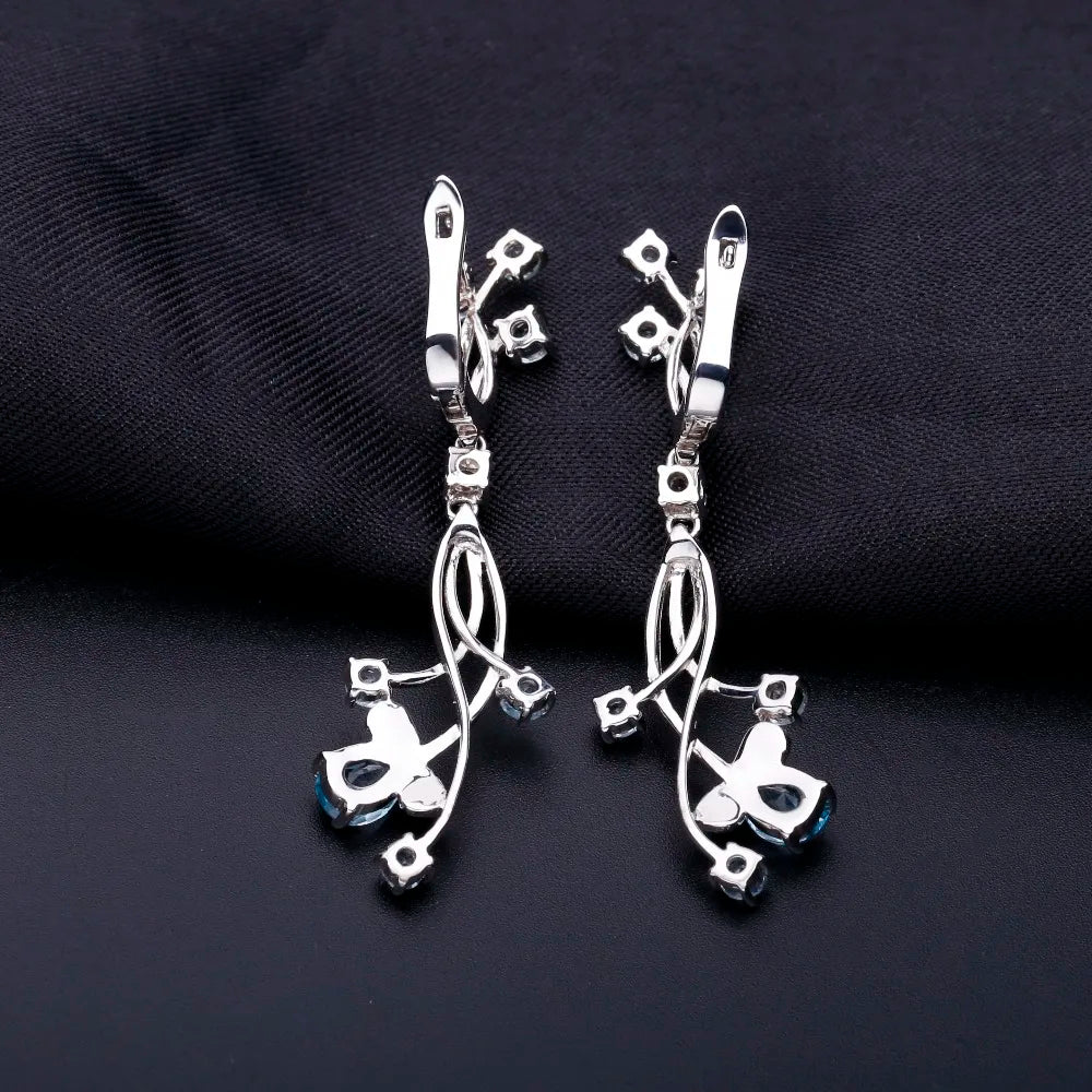 Natural Gemstone Drop Earrings