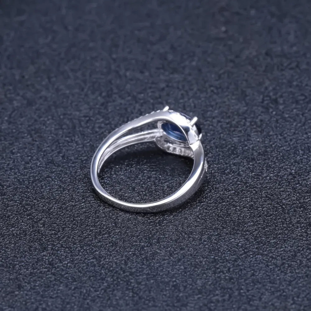 Classic Oval Natural Blue Sapphire Ring