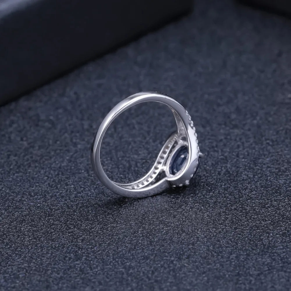Classic Oval Natural Blue Sapphire Ring