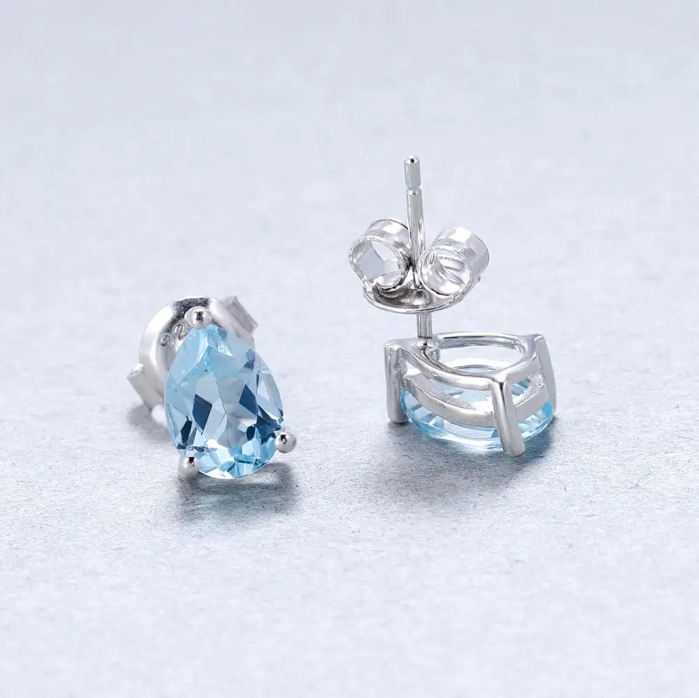 Blue Topaz Stud Earrings