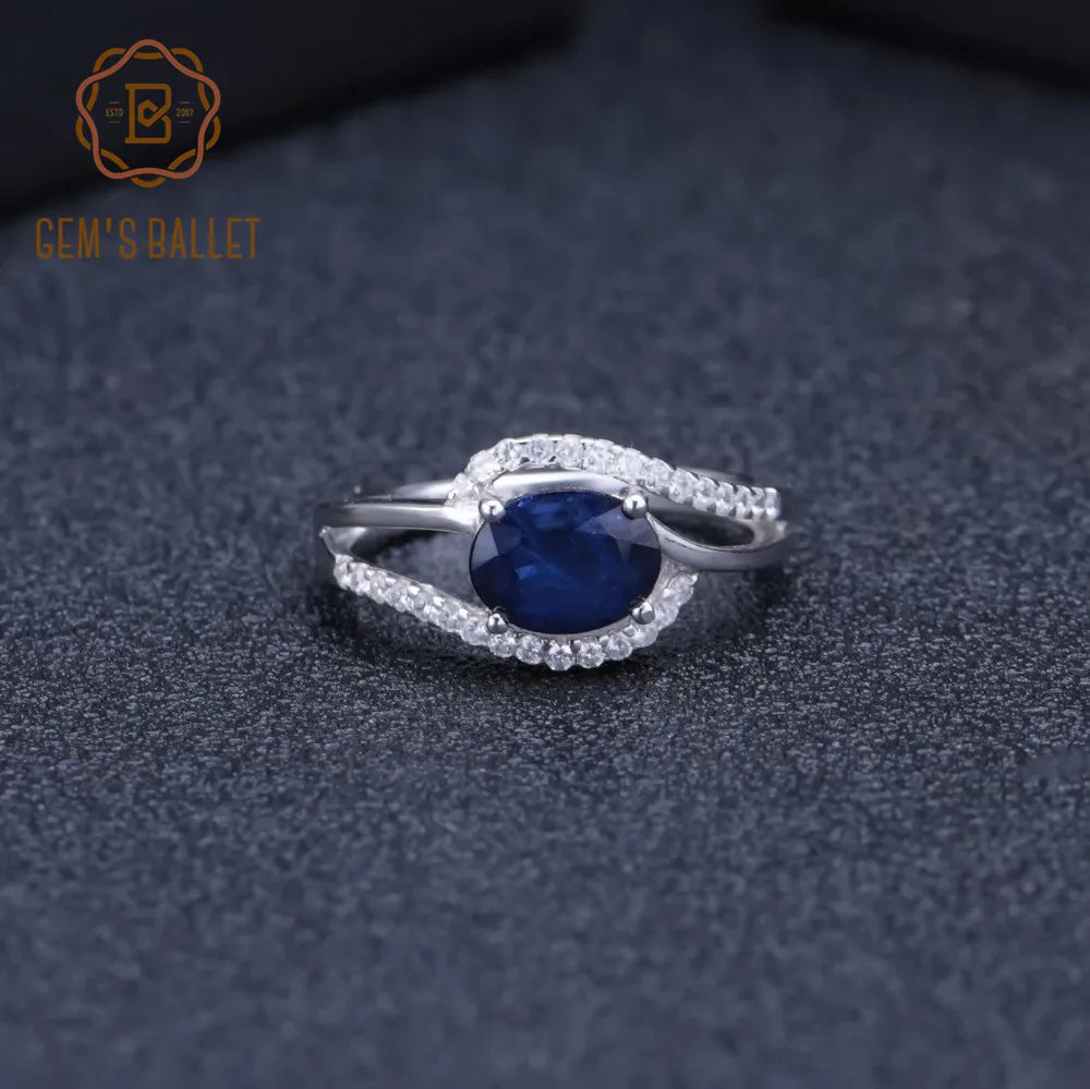 Classic Oval Natural Blue Sapphire Ring