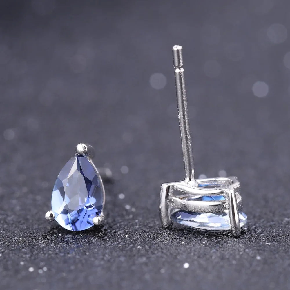 Blue Topaz Stud Earrings