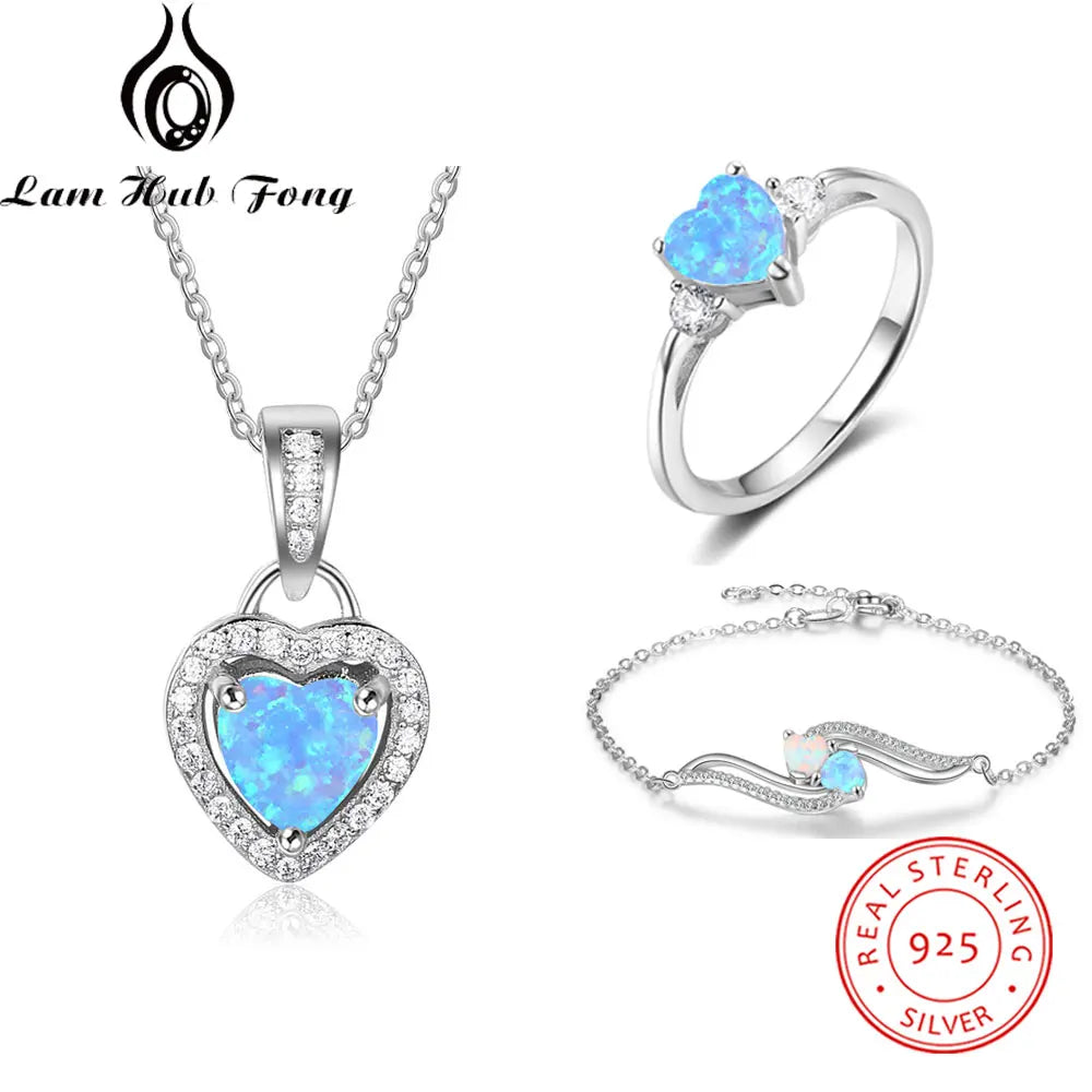 Blue Heart Jewelry Set