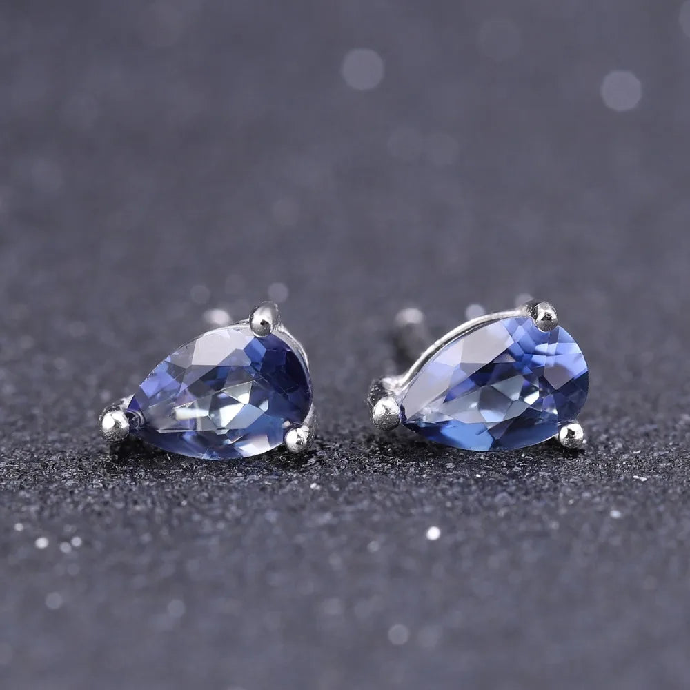 Blue Topaz Stud Earrings