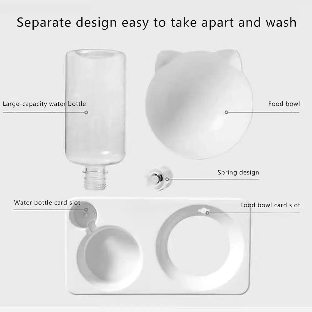 Cat Food Bowl with Automatic Water Dispenser
