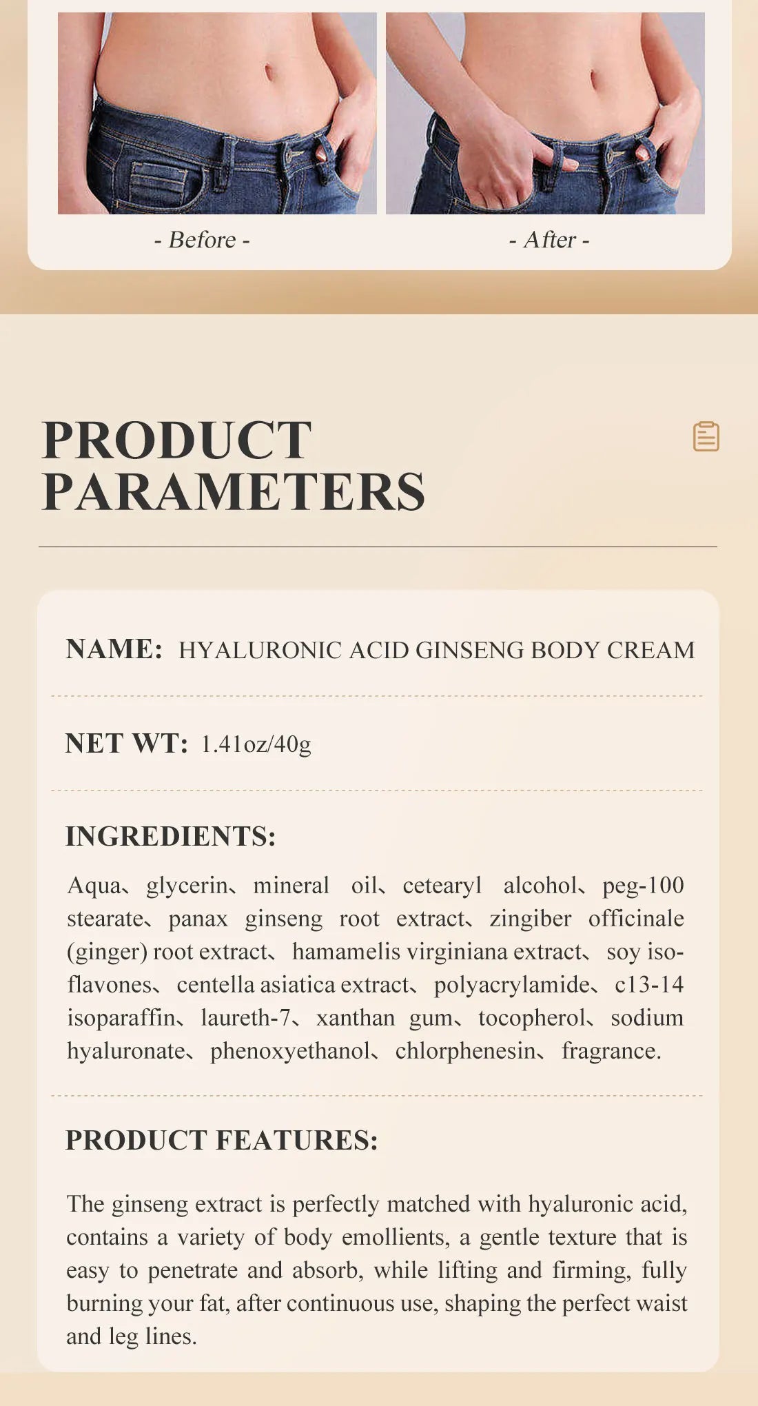 Hyaluronic Acid Ginseng Body Cream