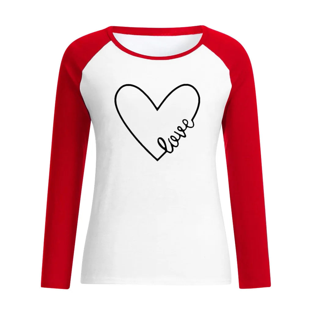 Women's Heart Shaped Print T-Shirt