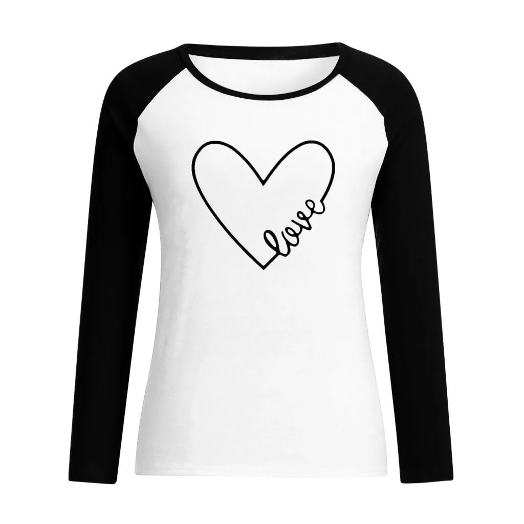 Women's Heart Shaped Print T-Shirt