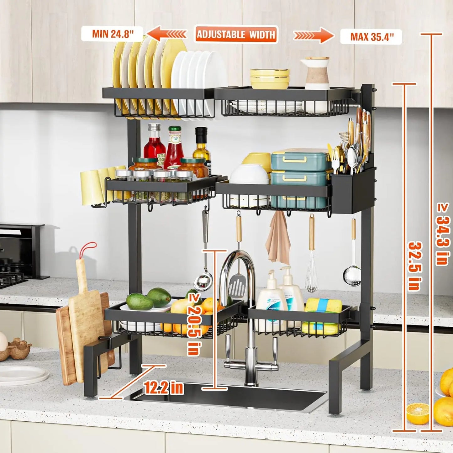 Adjustable Dish Drying Rack
