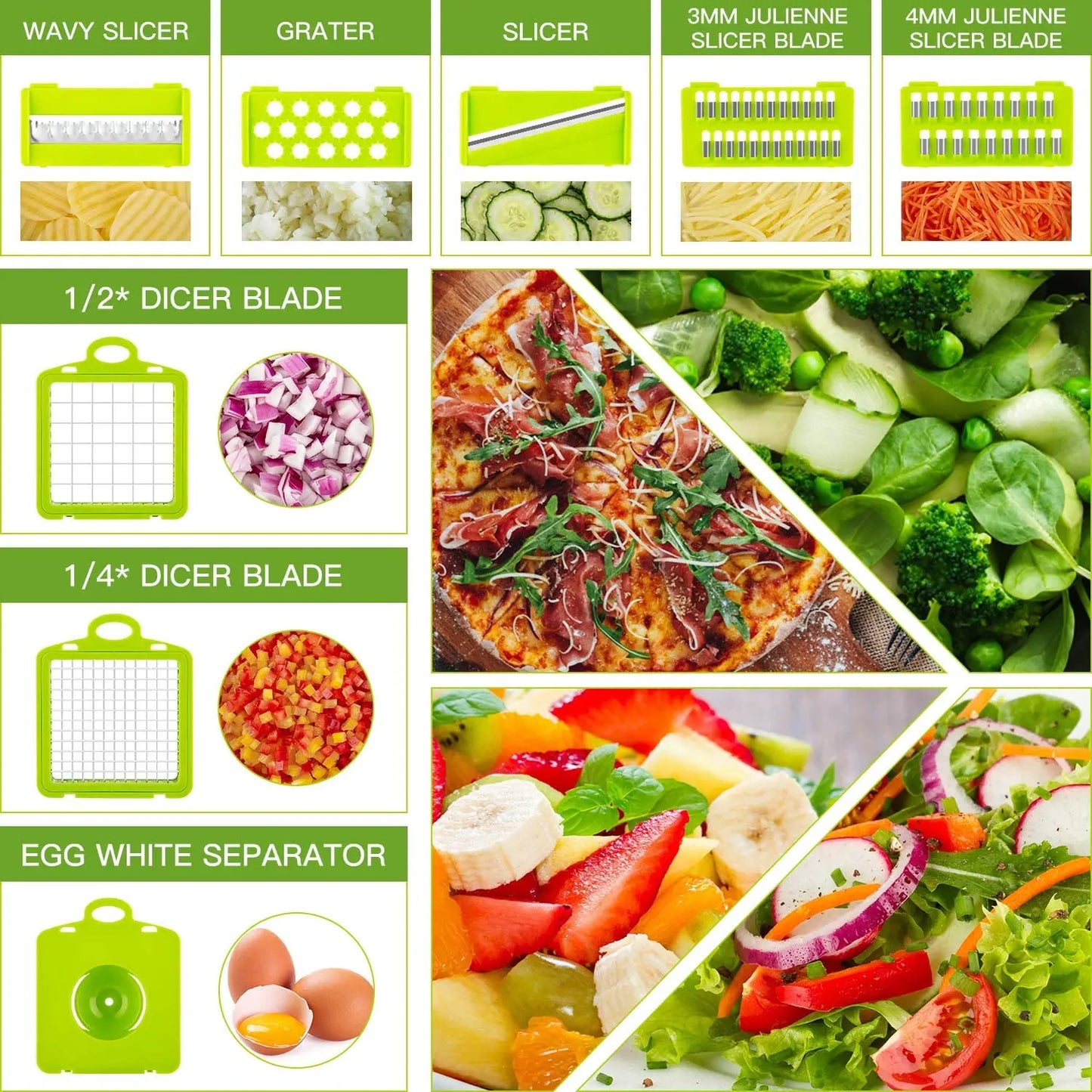 14 Pc Fruit & Vegetable Slicer