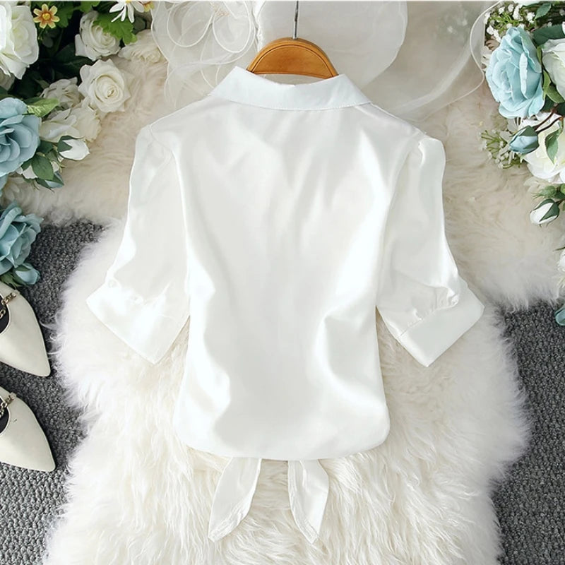 Women's White Casual Blouse