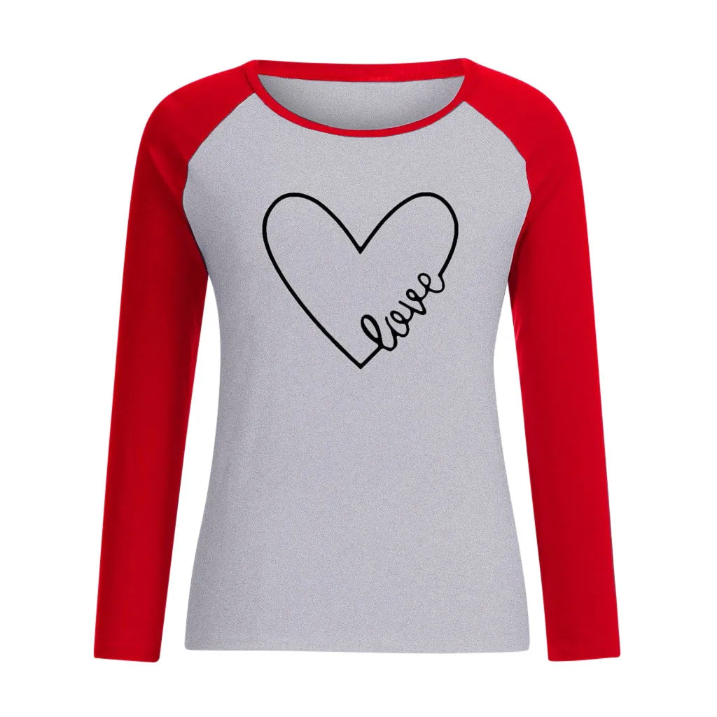Women's Heart Shaped Print T-Shirt