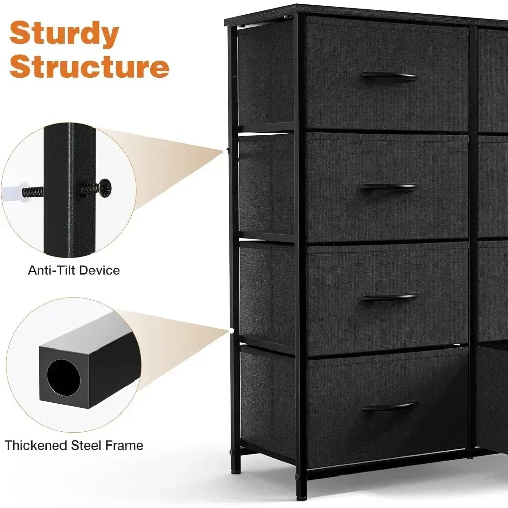 8 Drawer Fabric Dresser