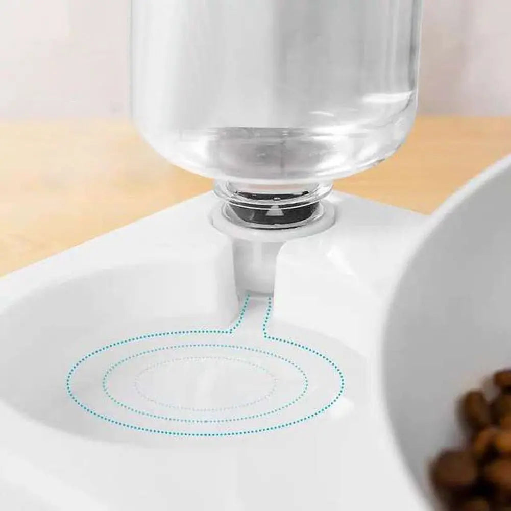 Cat Food Bowl with Automatic Water Dispenser