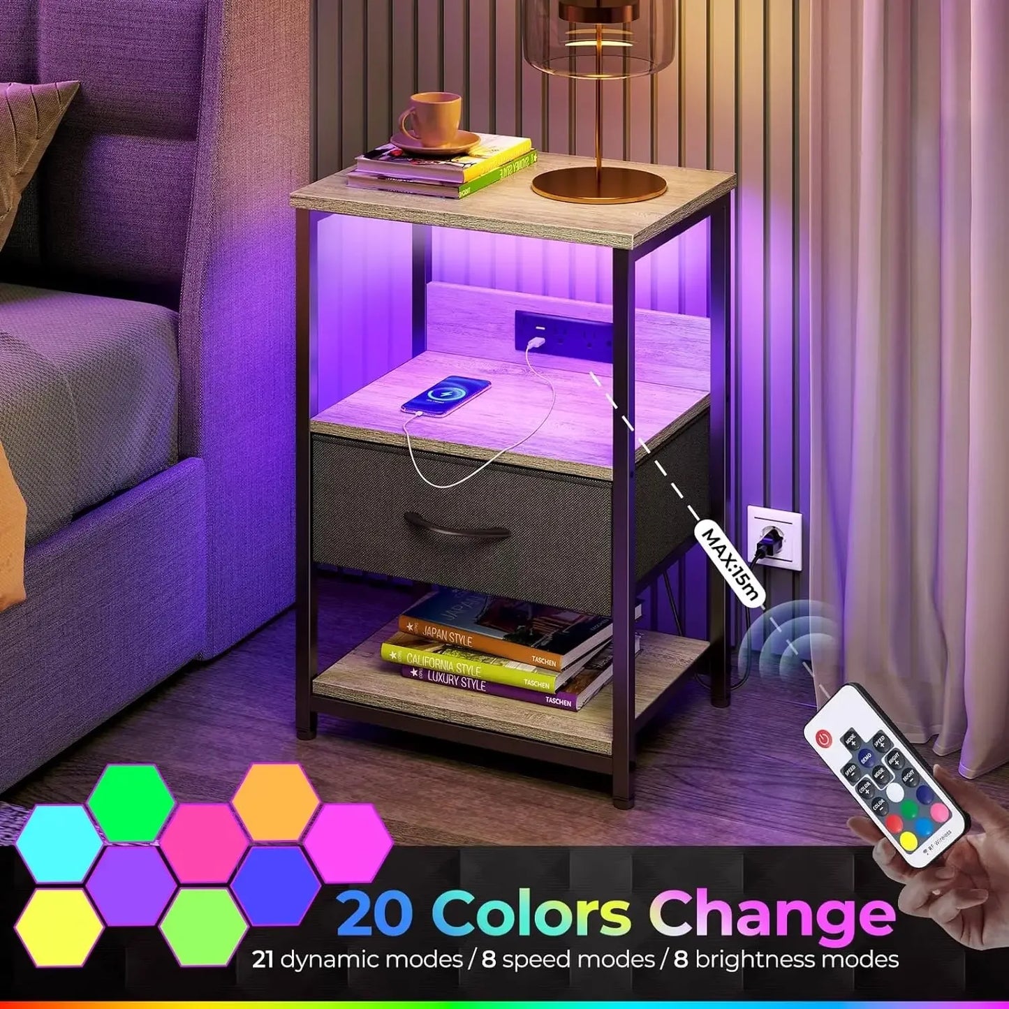 Light-Up Bedside Table