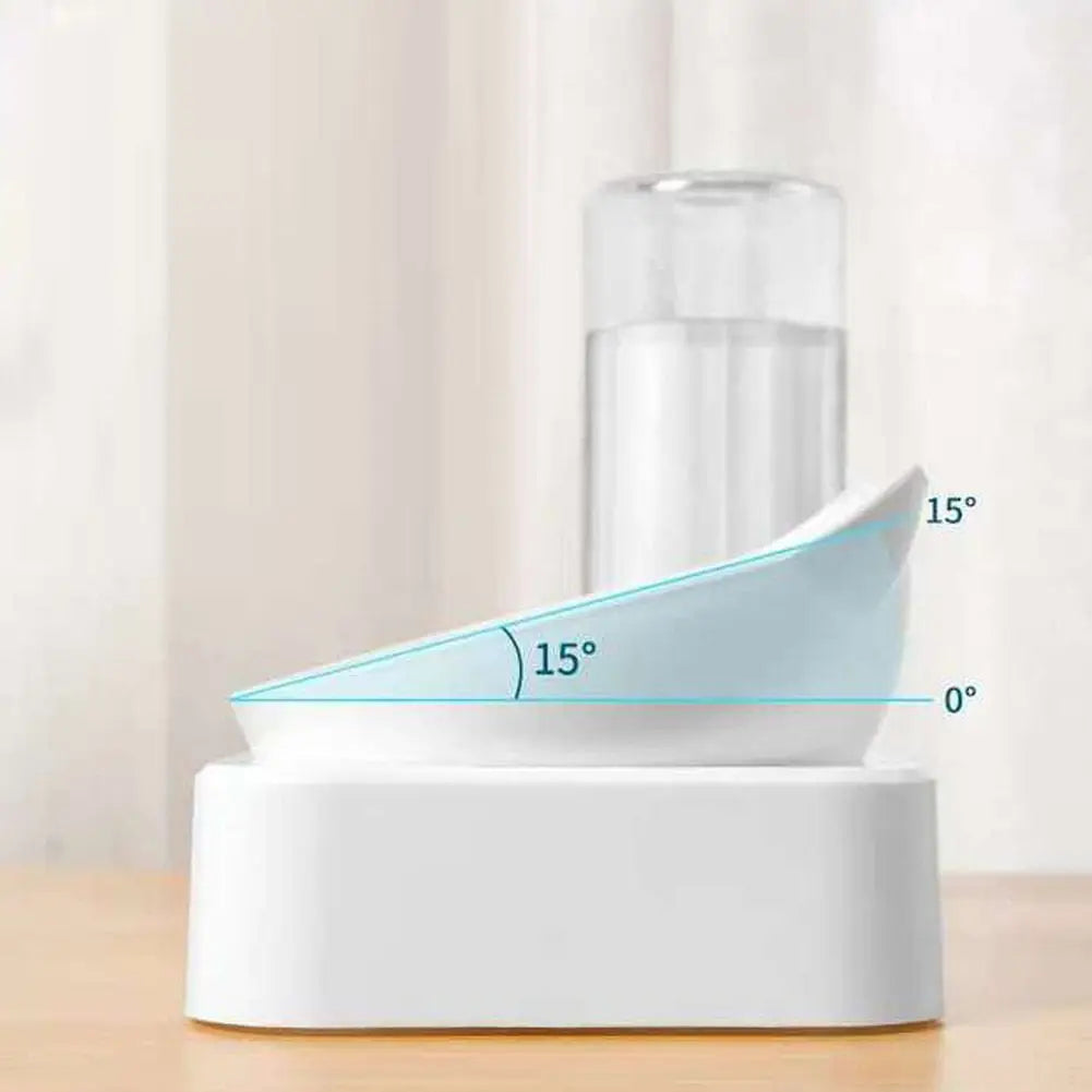 Cat Food Bowl with Automatic Water Dispenser