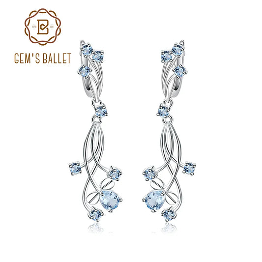 Natural Gemstone Drop Earrings