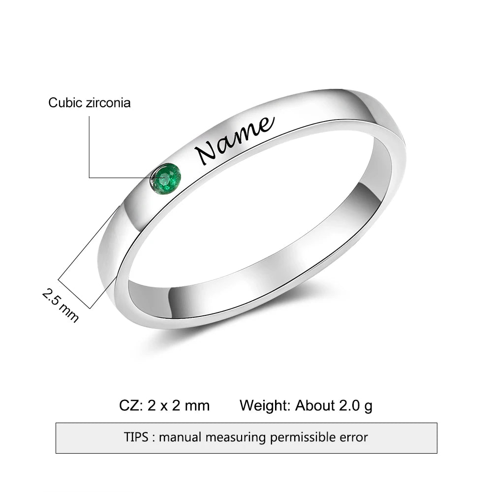Custom Name & Birthstone Ring