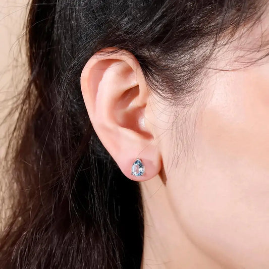 Blue Topaz Stud Earrings