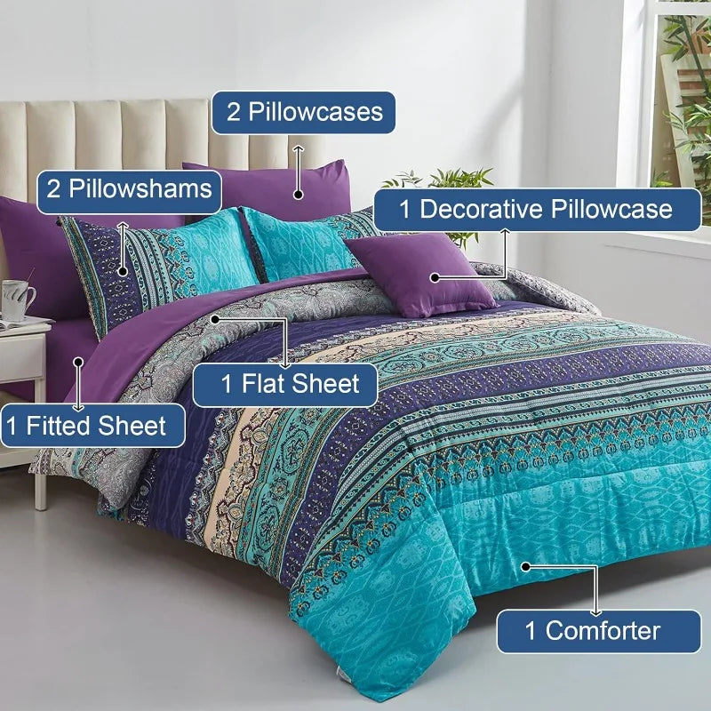 Bohemian Striped Bed in a Bag Set
