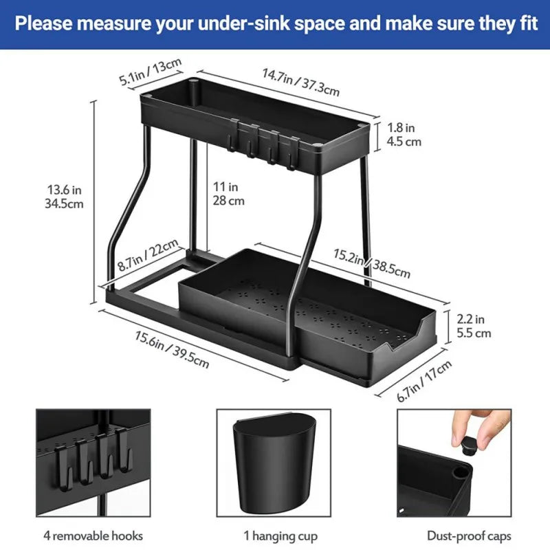 2 Tier Under Sink Organizer
