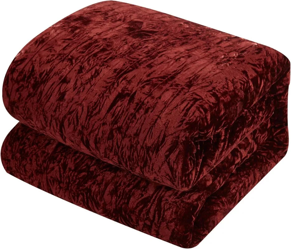 5 PCS Crushed Velvet Comforter Set