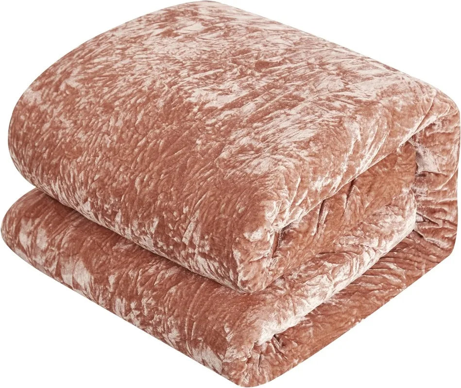 5 PCS Crushed Velvet Comforter Set