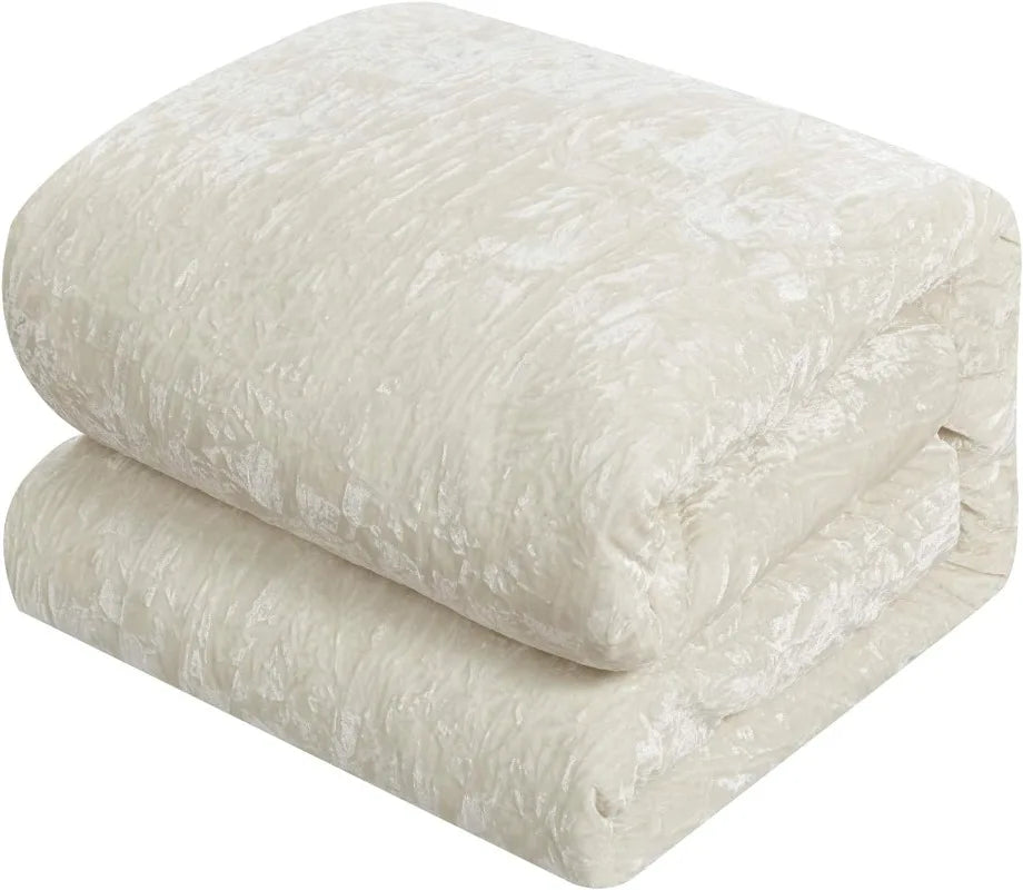 5 PCS Crushed Velvet Comforter Set