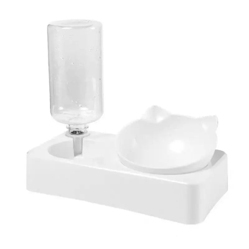 Cat Food Bowl with Automatic Water Dispenser